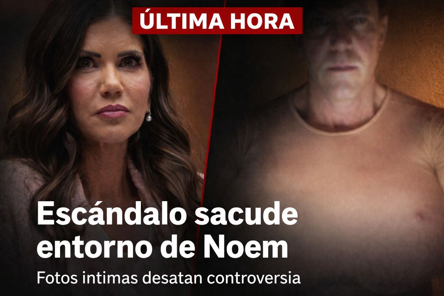 Kim Noem ‘devastada’ por fotografías de su esposo